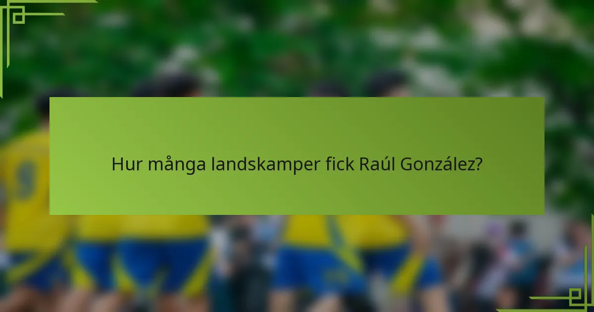 Hur många landskamper fick Raúl González?