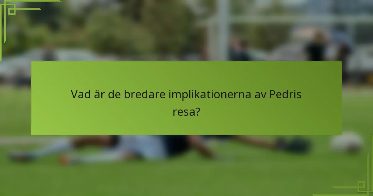 Vad är de bredare implikationerna av Pedris resa?