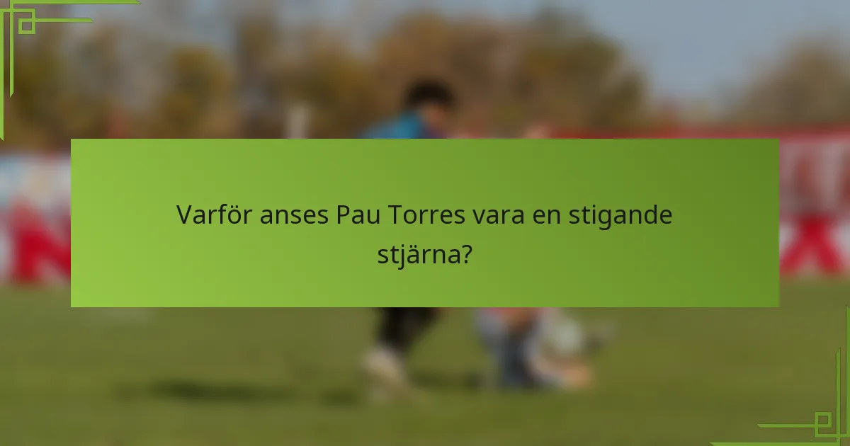 Varför anses Pau Torres vara en stigande stjärna?