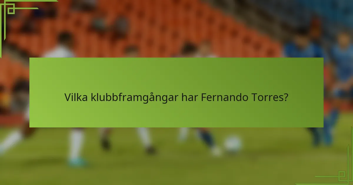 Vilka klubbframgångar har Fernando Torres?