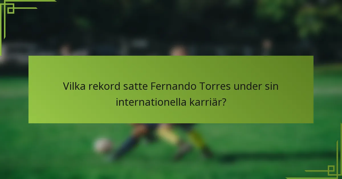 Vilka rekord satte Fernando Torres under sin internationella karriär?