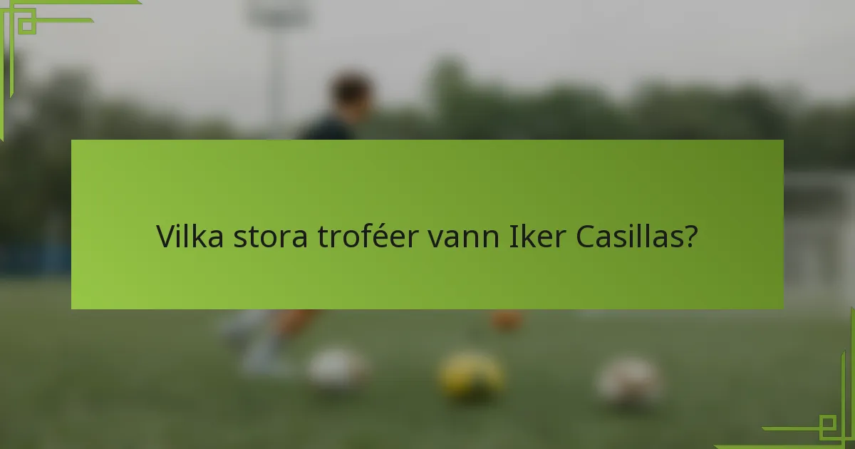 Vilka stora troféer vann Iker Casillas?