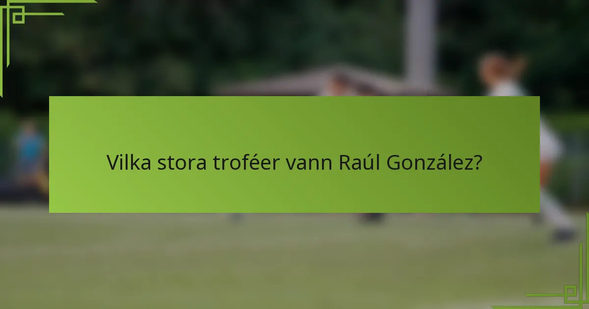 Vilka stora troféer vann Raúl González?