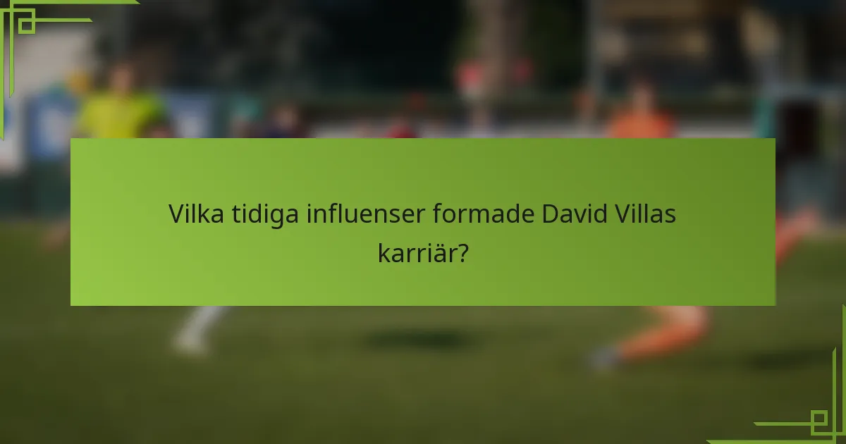 Vilka tidiga influenser formade David Villas karriär?