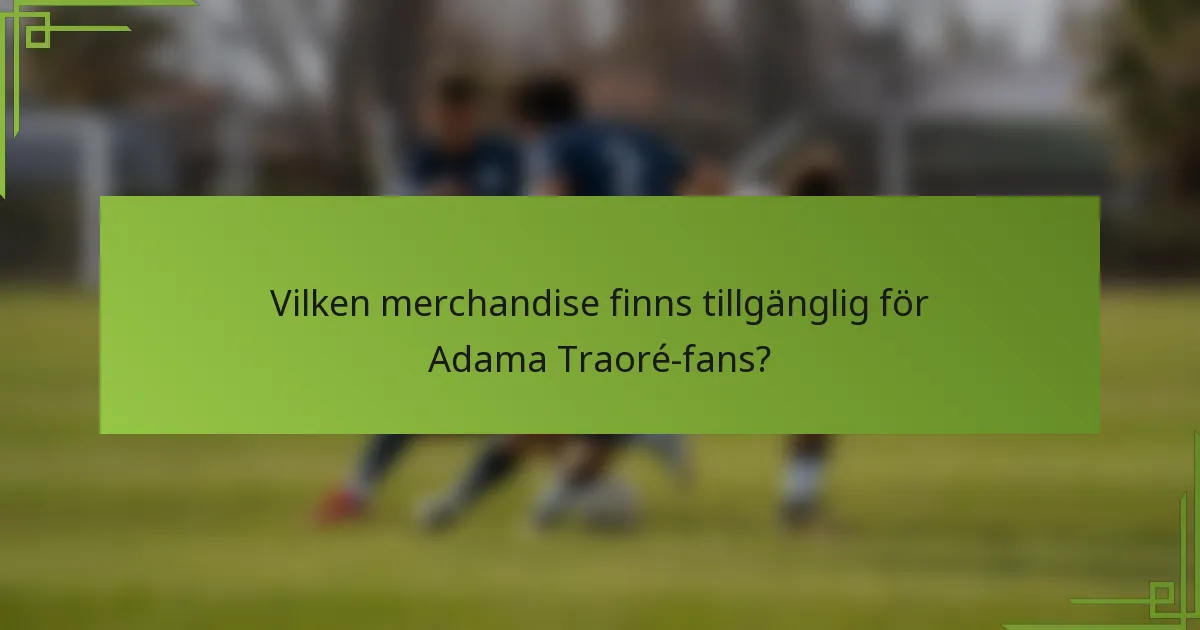 Vilken merchandise finns tillgänglig för Adama Traoré-fans?